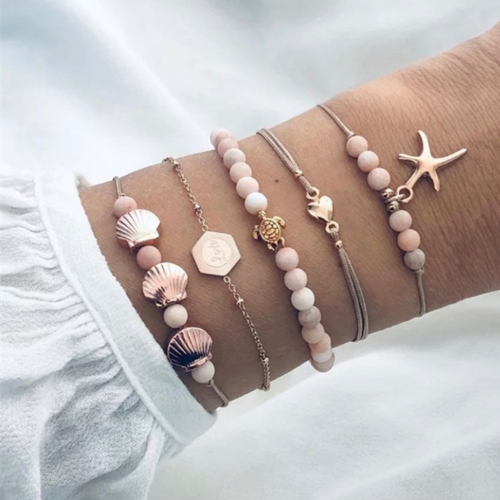 5 Pcs Bohemian Turtle Bracelet